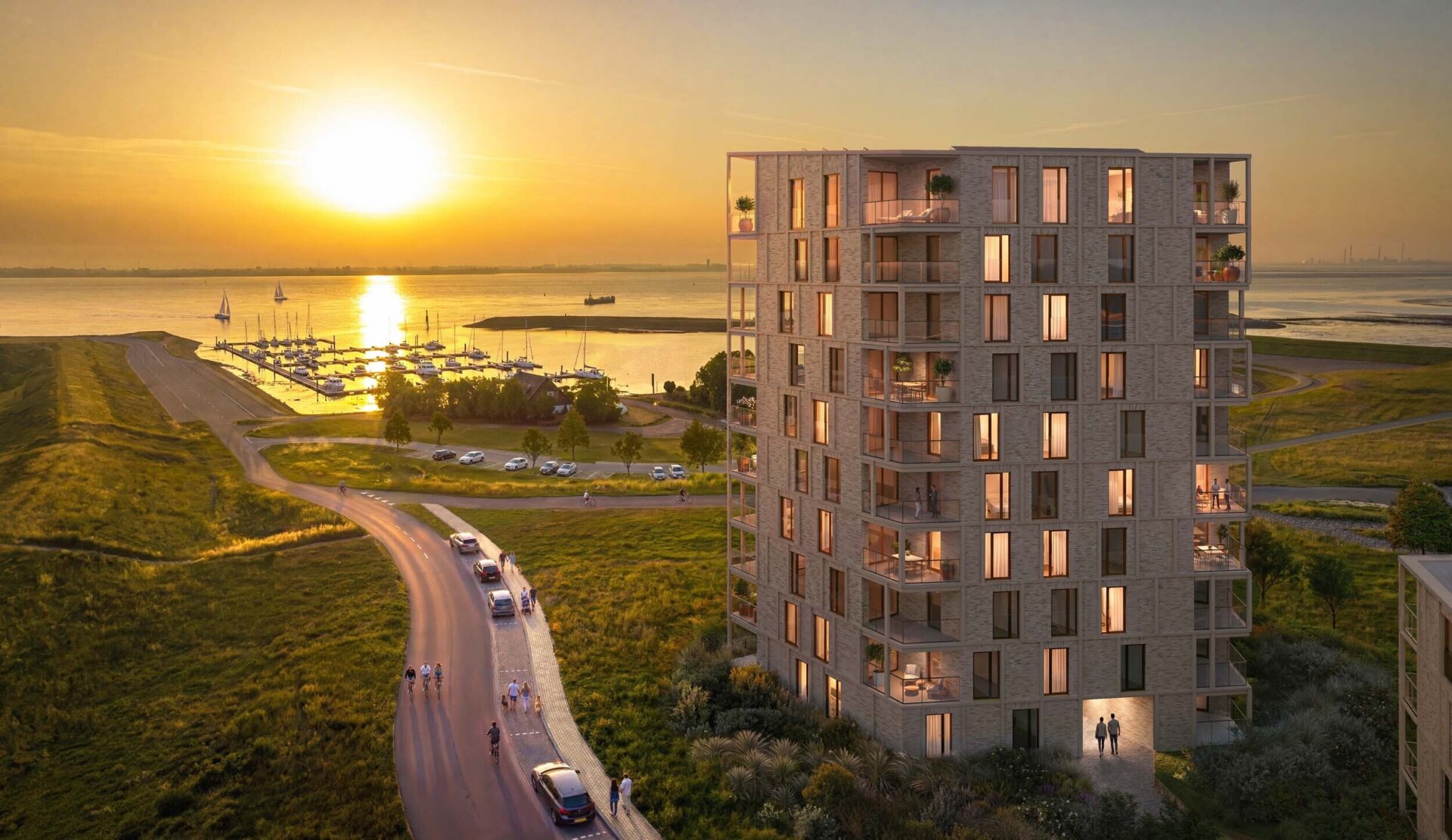 Impressie van de landmark in de kern van Waterzande