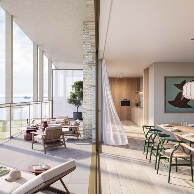 Impressie van het interieur van een penthouse in gebouw I van Waterzande