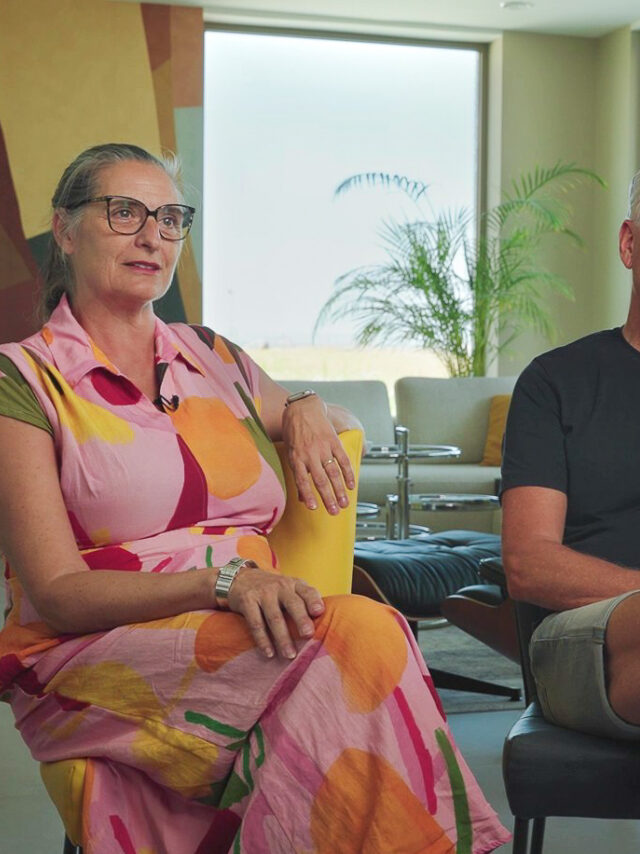 Dingena en Otto Tromp tijdens hun interview over wonen in Waterzande
